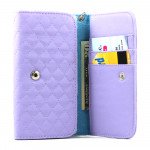 Wholesale Samsung Galaxy S3 S4 S5 Universal Flip Leather Wallet Case with Strap (Purple)